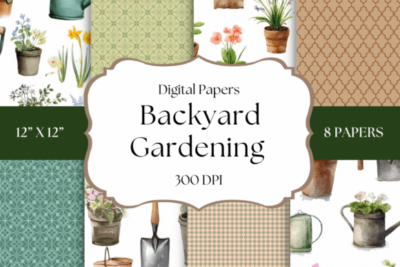 Backyard Gardening Digital Papers: A Designer's Earthy Toolkit