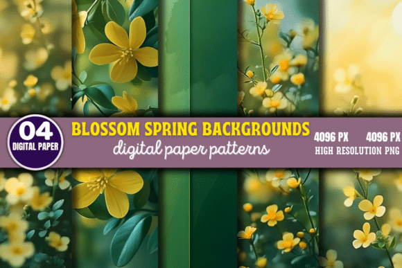 Blossom Spring Backgrounds 8: A Mini Bundle of Floral Elegance