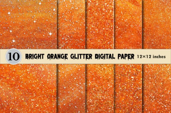 Bright Orange Glitter Digital Paper: A Vibrant Design Asset