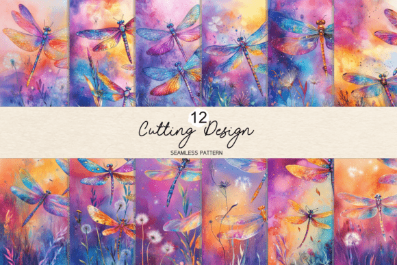 Enchanting Watercolor Rainbow Dragonflies Bundle for Creatives