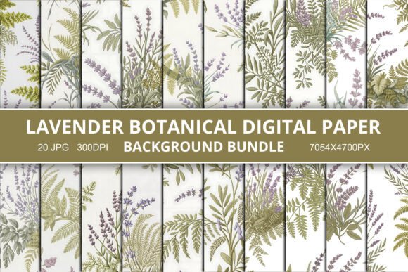 Lavender Botanical Background Bundle: Nature's Elegance for Your Projects