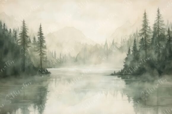 Serene Misty Lake Surrounded: Capturing Tranquil Nature
