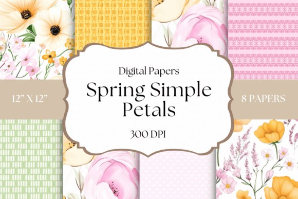 Spring Simply Petals: Fresh Digital Papers for Your Projects