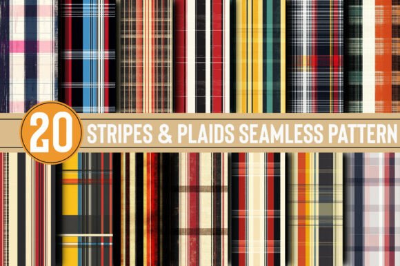 Stripes & Plaids Pattern: Instant Digital Graphics for Creators